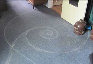 chalk sketch on carpet